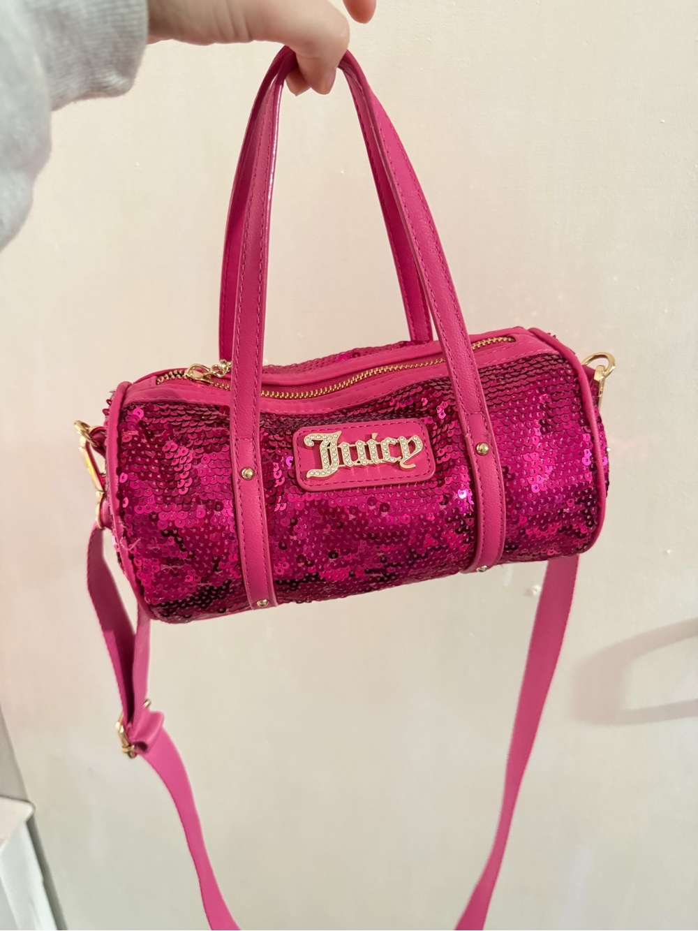 Juicy Couture Pink Sequin Barrel Bag